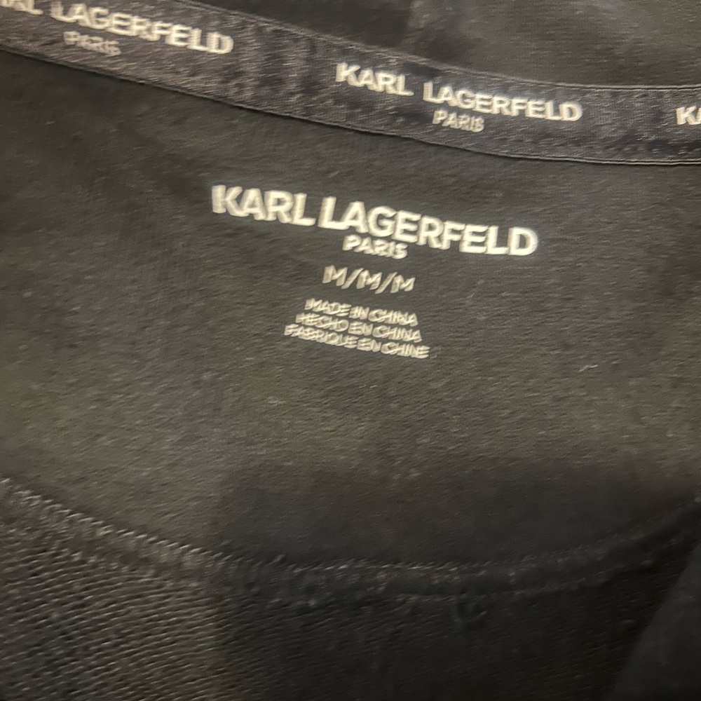 Karl Lagerfeld Black Hoodie and jogger set with Logo Accents - Picture 4 of 5